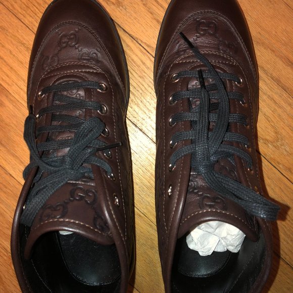 Gucci Brown Leather GG boots size 37 in original GG box/ wrapping New Authentic - Picture 1 of 16